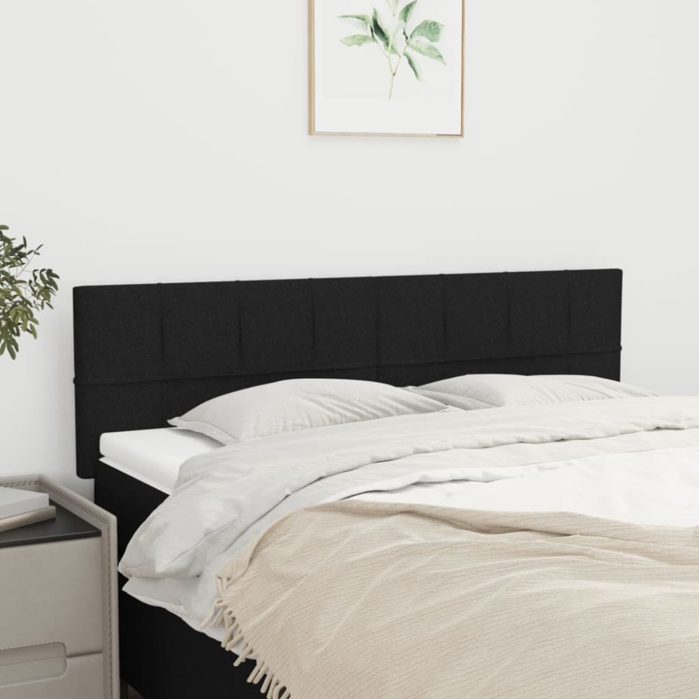 vidaXL Κεφαλάρια Κρεβατιού 2 τεμ. Μαύρα 72x5x78/88cm Υφασμάτινα