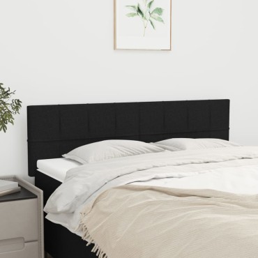 vidaXL Κεφαλάρια Κρεβατιού 2 τεμ. Μαύρα 72x5x78/88cm Υφασμάτινα