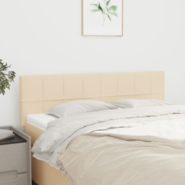 vidaXL Κεφαλάρια Κρεβατιού 2 τεμ. Κρεμ 72x5x78/88cm Υφασμάτινα