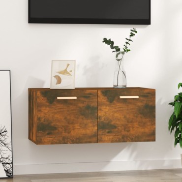 vidaXL Ντουλάπι Τοίχου Καπνιστή Δρυς 80x35x36,5cm Επεξεργασμένο Ξύλο 1 τεμ.