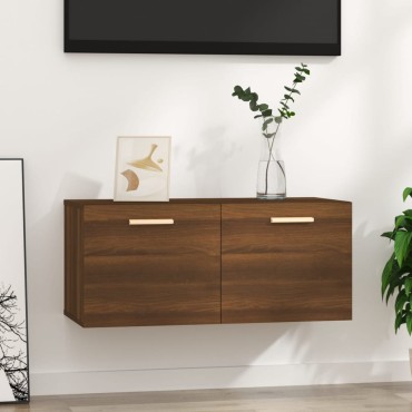 vidaXL Ντουλάπι Τοίχου Καφέ Δρυς 80x35x36,5cm Επεξεργασμένο Ξύλο 1 τεμ.