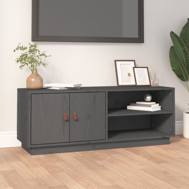 vidaXL Έπιπλο Τηλεόρασης Γκρι 105x34x40cm από Μασίφ Ξύλο Πεύκου