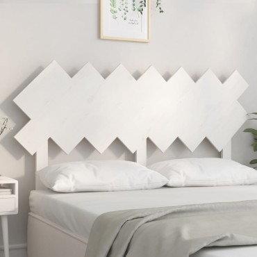 vidaXL Κεφαλάρι Κρεβατιού Λευκό 151,5x3x81cm Μασίφ Ξύλο Πεύκου 1 τεμ.
