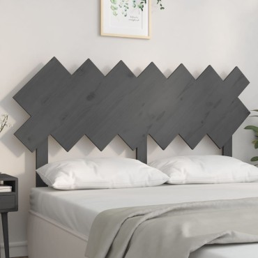 vidaXL Κεφαλάρι Κρεβατιού Γκρι 151,5x3x81cm από Μασίφ Ξύλο Πεύκου 1 τεμ.