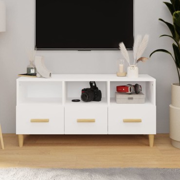 vidaXL Έπιπλο Τηλεόρασης Λευκό 102x36x50cm Επεξεργασμένο Ξύλο