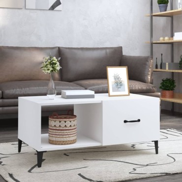vidaXL Τραπεζάκι Σαλονιού Λευκό 90x50x40cm Επεξεργασμένο Ξύλο 1 τεμ.