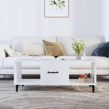 vidaXL Τραπεζάκι Σαλονιού Λευκό 102x50x40cm από Επεξεργ. Ξύλο 1 τεμ.
