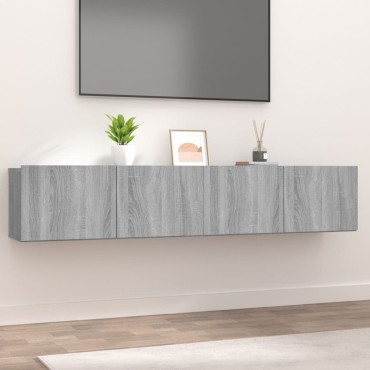 vidaXL Έπιπλα Τηλεόρασης 2 τεμ. Γκρι Sonoma 80x30x30cm Επεξ. Ξύλο