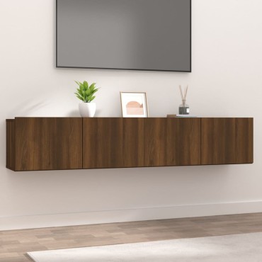 vidaXL Έπιπλα Τηλεόρασης 2 τεμ. Καφέ Δρυς 80x30x30cm Επεξ. Ξύλο
