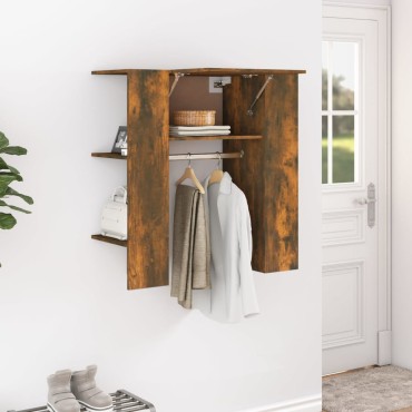 vidaXL Ντουλάπι Διαδρόμου Καπνιστή Δρυς 97,5x37x99cm Επεξεργ. Ξύλο 1 τεμ.