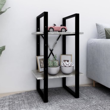 vidaXL Βιβλιοθήκη με 2 Ράφια Γκρι Sonoma 40x30x70cm Επεξεργ. Ξύλο 1 τεμ.