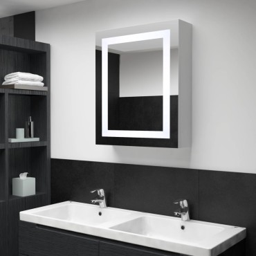 vidaXL Ντουλάπι Μπάνιου με Καθρέφτη και Φωτισμό LED 50x13x70cm 1 τεμ.
