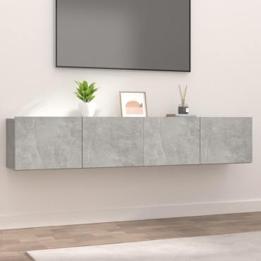 vidaXL Έπιπλα Τηλεόρασης 2 τεμ. Γκρι Σκυρ. 80x30x30cm Επεξεργ. Ξύλο