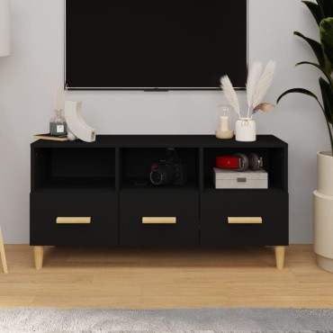 vidaXL Έπιπλο Τηλεόρασης Μαύρο 102x36x50cm Επεξεργασμένο Ξύλο