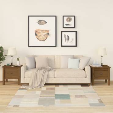 vidaXL Βοηθητικά Τραπέζια 2 τεμ. Καφέ Μελί40x40x39cm Μασίφ Ξύλο Πεύκου