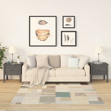 vidaXL Βοηθητικά Τραπέζια 2 τεμ. Γκρί 50x50x49cm Μασίφ Ξύλο Πεύκου