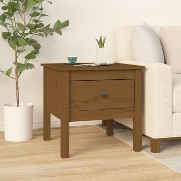 vidaXL Βοηθητικά Τραπέζια Καφέ Μελί50x50x49cm Μασίφ Ξύλο Πεύκου