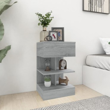 vidaXL Κομοδίνα 2 τεμ. Γκρι Sonoma 40x35x65cm από Επεξεργασμένο Ξύλο
