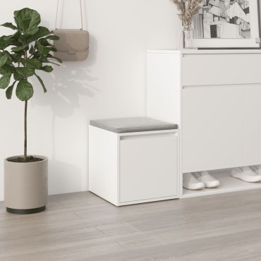 vidaXL Κουτί με Συρτάρι Λευκό 40,5x40x40cm Επεξεργασμένο Ξύλο