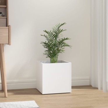 vidaXL Ζαρντινιέρα Λευκή 40 x 40 x 40 εκ. από Επεξεργασμένο Ξύλο