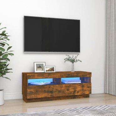 vidaXL Έπιπλο Τηλεόρασης με LED Καπνιστή Δρυς 100x35x40cm