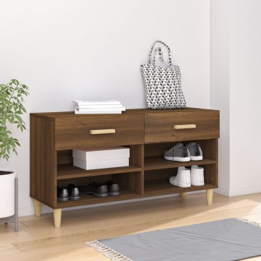 vidaXL Παπουτσοθήκη Καφέ Δρυς 102x35x55cm από Επεξεργασμένο Ξύλο