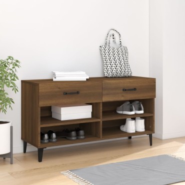 vidaXL Παπουτσοθήκη Καφέ Δρυς 102x35x55cm από Επεξεργασμένο Ξύλο