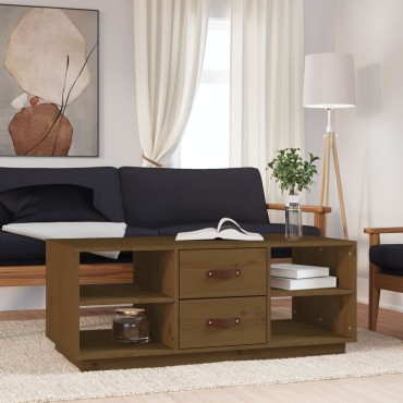 vidaXL Τραπεζάκι Σαλονιού Καφέ Μελί 100x50x41cm Μασίφ Ξύλο Πεύκου 1 τεμ.