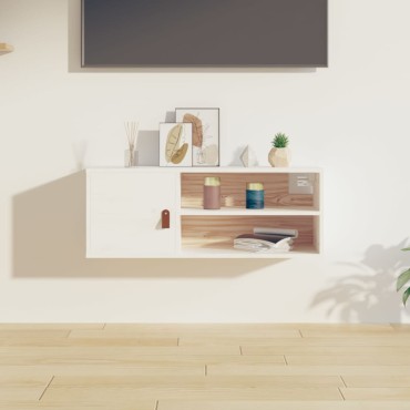 vidaXL Ντουλάπι Τοίχου Λευκό 80x30x30cm από Μασίφ Ξύλο Πεύκου 1 τεμ.