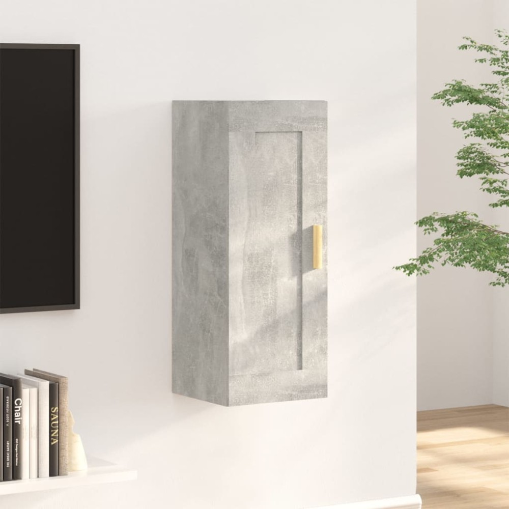 vidaXL Ντουλάπι Τοίχου Γκρι Σκυρ. 35x34x90cm Επεξεργασμένο Ξύλο 1 τεμ.
