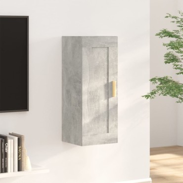 vidaXL Ντουλάπι Τοίχου Γκρι Σκυρ. 35x34x90cm Επεξεργασμένο Ξύλο 1 τεμ.