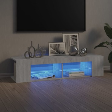 vidaXL Έπιπλο Τηλεόρασης με LED Γκρι Sonoma 135x39x30cm