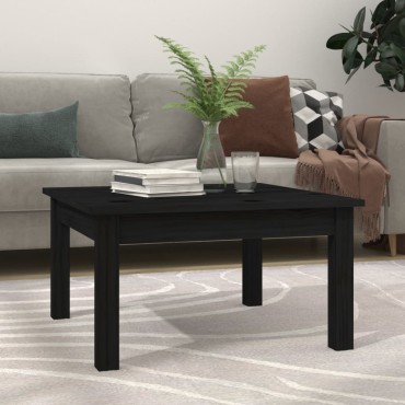 vidaXL Τραπεζάκι Σαλονιού Μαύρο 55x55x30cm από Μασίφ Ξύλο Πεύκου 1 τεμ.