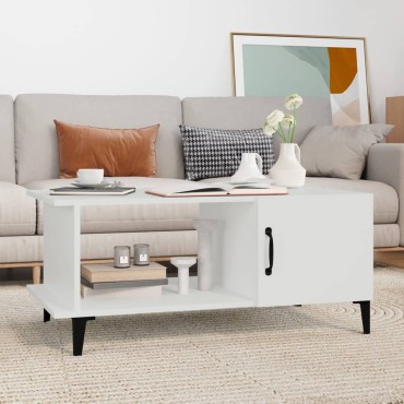 vidaXL Τραπεζάκι Σαλονιού Λευκό 90x50x40cm από Επεξεργασμένο Ξύλο 1 τεμ.