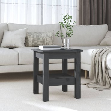 vidaXL Τραπεζάκι Σαλονιού Γκρι 35x35x40cm από Μασίφ Ξύλο Πεύκου 1 τεμ.