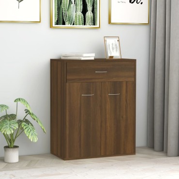 vidaXL Μπουφές Καφέ Δρυς 60x30x75cm από Επεξεργασμένο Ξύλο 1 τεμ.