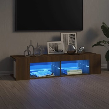 vidaXL Έπιπλο Τηλεόρασης με LED Καφέ Δρυς 135x39x30cm