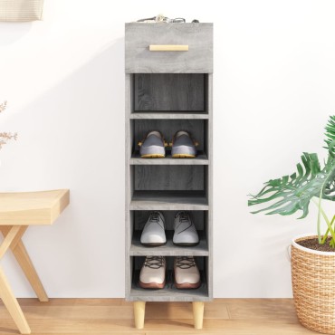 vidaXL Παπουτσοθήκη Γκρι Sonoma 30x35x105cm από Επεξεργασμένο Ξύλο