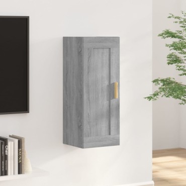 vidaXL Ντουλάπι Τοίχου Γκρι Sonoma 35x34x90cm Επεξεργασμένο Ξύλο 1 τεμ.