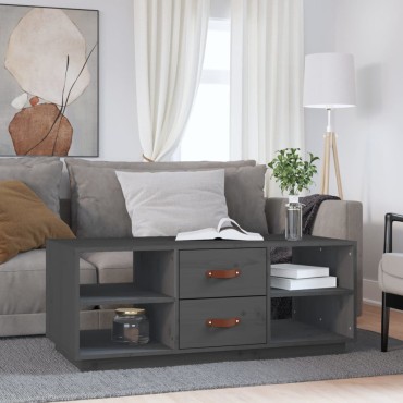 vidaXL Τραπεζάκι Σαλονιού Γκρι 100x50x41cm Μασίφ Ξύλο Πεύκου 1 τεμ.