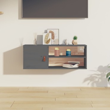 vidaXL Ντουλάπι Τοίχου γκρί 80x30x30cm από Μασίφ Ξύλο Πεύκου 1 τεμ.