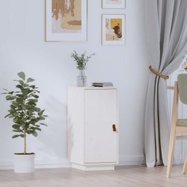 vidaXL Μπουφές Λευκό 34x40x75cm από Μασίφ Ξύλο Πεύκου 1 τεμ.