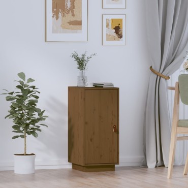vidaXL Μπουφές Καφέ Μελί 34x40x75cm από Μασίφ Ξύλο Πεύκου 1 τεμ.