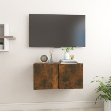 vidaXL Κρεμαστό Ντουλάπι Καπνιστή Δρυς 60x30x30cm Επεξεργασμένο Ξύλο