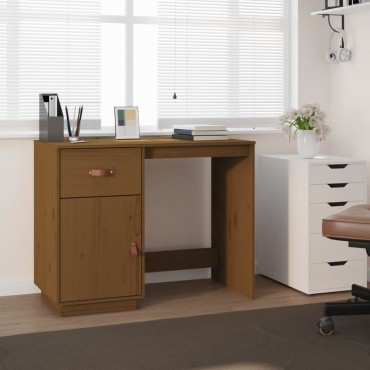 vidaXL Γραφείο Καφέ Μελί 95x50x75cm από Μασίφ Ξύλο Πεύκου 1 τεμ.