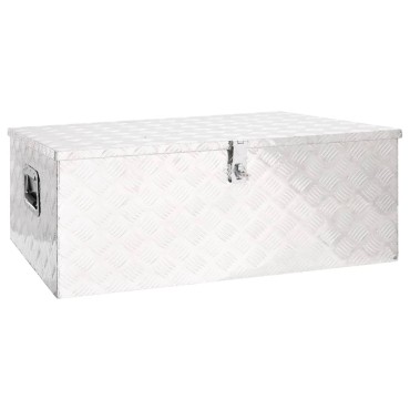 vidaXL Κουτί Αποθήκευσης Ασημί 100x55x37 εκ. από Αλουμίνιο