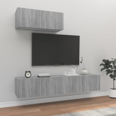 vidaXL Σετ Επίπλων Τηλεόρασης 3 τεμ. Γκρι Sonoma Επεξεργασμένο Ξύλο