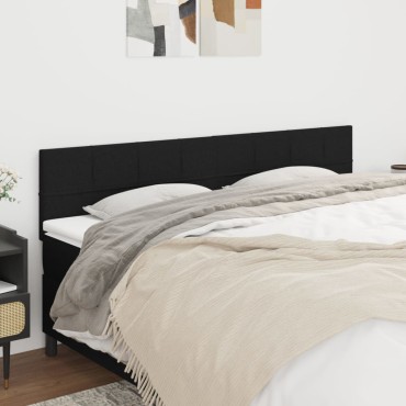 vidaXL Κεφαλάρια Κρεβατιού 2 τεμ. Μαύρο 90x5x78/88cm Υφασμάτινο