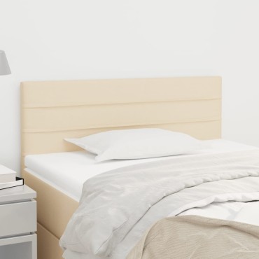 vidaXL Κεφαλάρι Κρεβατιού Κρεμ 90x5x78/88cm Υφασμάτινο 1 τεμ.