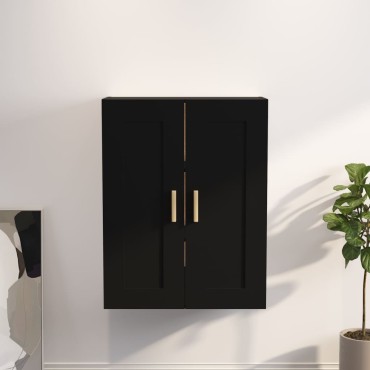 vidaXL Ντουλάπι Τοίχου Μαύρη 69,5x32,5x90cm από Επεξεργασμένο Ξύλο 1 τεμ.
